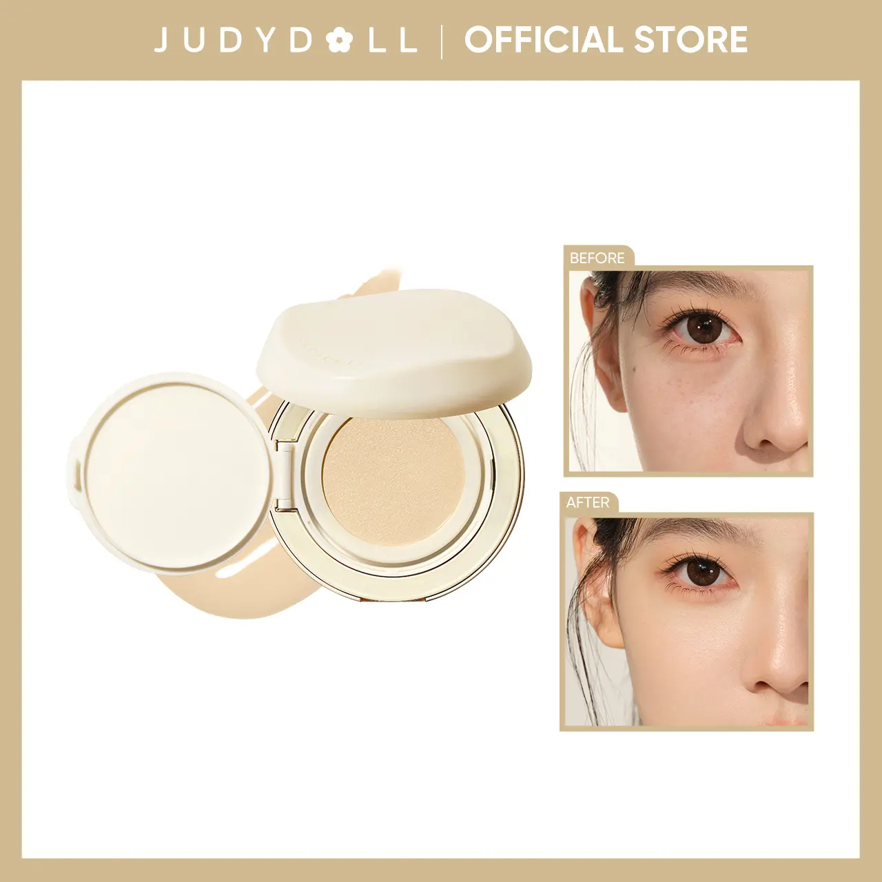 JUDYDOLL Moisturizing Cushion Foundation, Moisturizing Concealer Cream, Shine-Free Fresh Finish, Lightweight All-Day Wear, Natural Glow Makeup, Everyday Look, Work Makeup, Date Night, Travel Friendly, Holiday Gift, Refresh Look, Summerwins