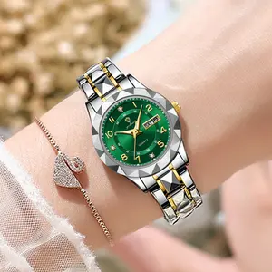 GOHUOS Luxury Fashion Women Watch Luminous Waterproof Week Date Woman Wristwatch Stainless Steel Quartz Elegant Ladies Watches