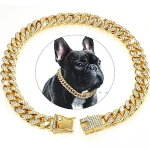 Dog Collar Chain, Durable Zinc Alloy Pet Necklace, Waterproof Anti-Bite Lead for Dogs, Stylish and Functional Accessory
