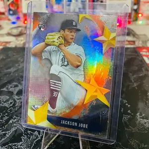 Jackson Jobe RC Baseball Card with Vibrant Stars Design and Protective Case