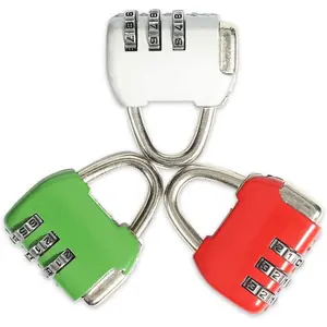 3-Digit Combination Lock of Zinc Alloy, The Small Safe Combination Padlock for Suitcases, Luggage , Briefcases, Computer Bags, Schoolbags, Backpacks, Locker, Drawers, Toolkit and Cabinets, Pack of 3