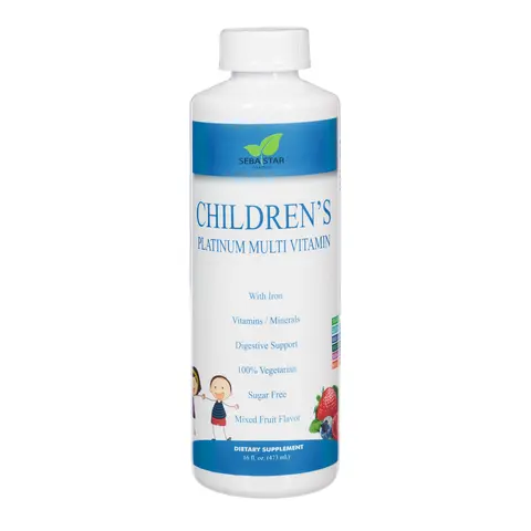 Children's Platinum Organic Multivitamin Supplements - 7.5ml Sugar-Free Gluten-Free No-Salt Vegetarian Formula with Iron, Fiber, B-Vitamin Complex, Gut Support, Immunity & Brain Boost; Clean Label Daily Digestive Energy Children Vitamins & Supplements, Cl
