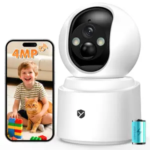 YESPANO indoor battery camera：Long Standby Rechargeable Surveillance Camera with Motion Alert and Spotl，Color  ight Vision, AI Human Detection, 2-Way Audio,  Cloud/SD Storage Protection security cameras for home