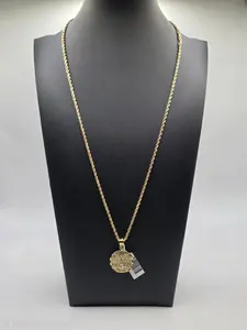 10K Gold Rope chain with Centenary Pendant