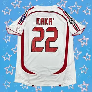 2006 2007 Milan Away Retro White No.22 Kaka Short Sleeved Soccer Jersey