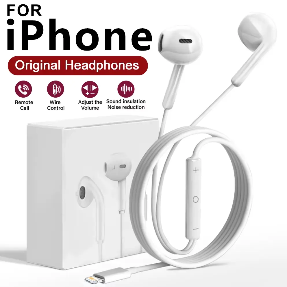 Wired Earbuds for iPhone 15 16 17, iPad & MacBook – 3.5 | Lightning Cable | Type C /  with Built-in Mic, HiFi Stereo Earphones for Calls, Music & Gaming