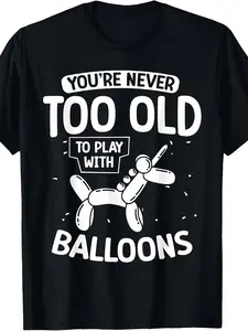 Balloon Artist Balloon Animal Twister Party T-Shirt |   Same Style for Men And Women  Summer Short-Sleeved Printed Pure 220G Crew Neck All-Season Vintage Style Regular Fit Perfect for Adults