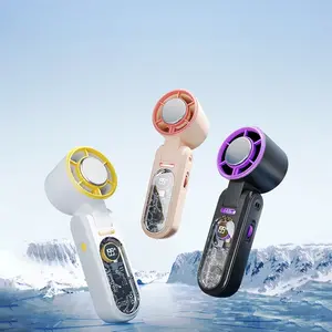 Adjustable USB Handheld Mini Fan, Portable Rechargeable Fan with Display Screen, Compact and Lightweight Design, Ideal for Travel and Home Use