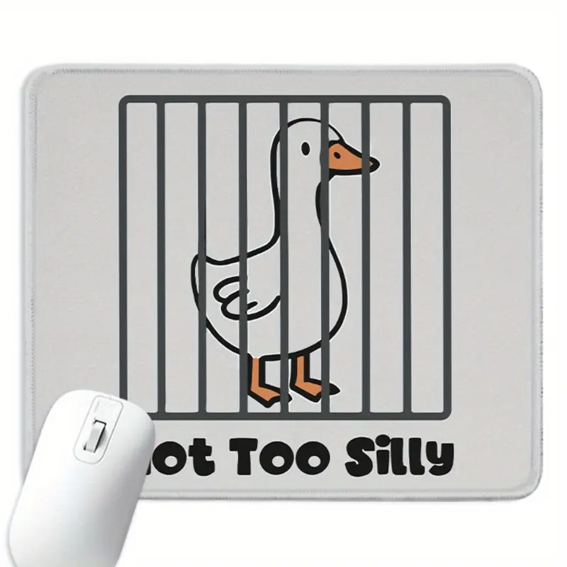 Humorous Goofy Goose 2D Round Mouse Pad for Wireless Mice - Non-Slip Rubber Base, Stitched Edges, Gamers Focused Gaming Computer Accessory