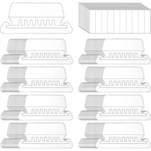 200 Pcs File Folder Tabs and 200 Pcs 2 Inch Hanging File Insert Labels, Transparent Plastic Folder Tabs for Hanging Folders Files