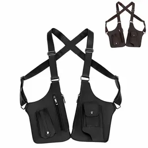 (1-pack) New men's tactical shoulder bag, multi-pocket outdoor anti-theft tactical bag, backpack/underarm bag (black or brown available).