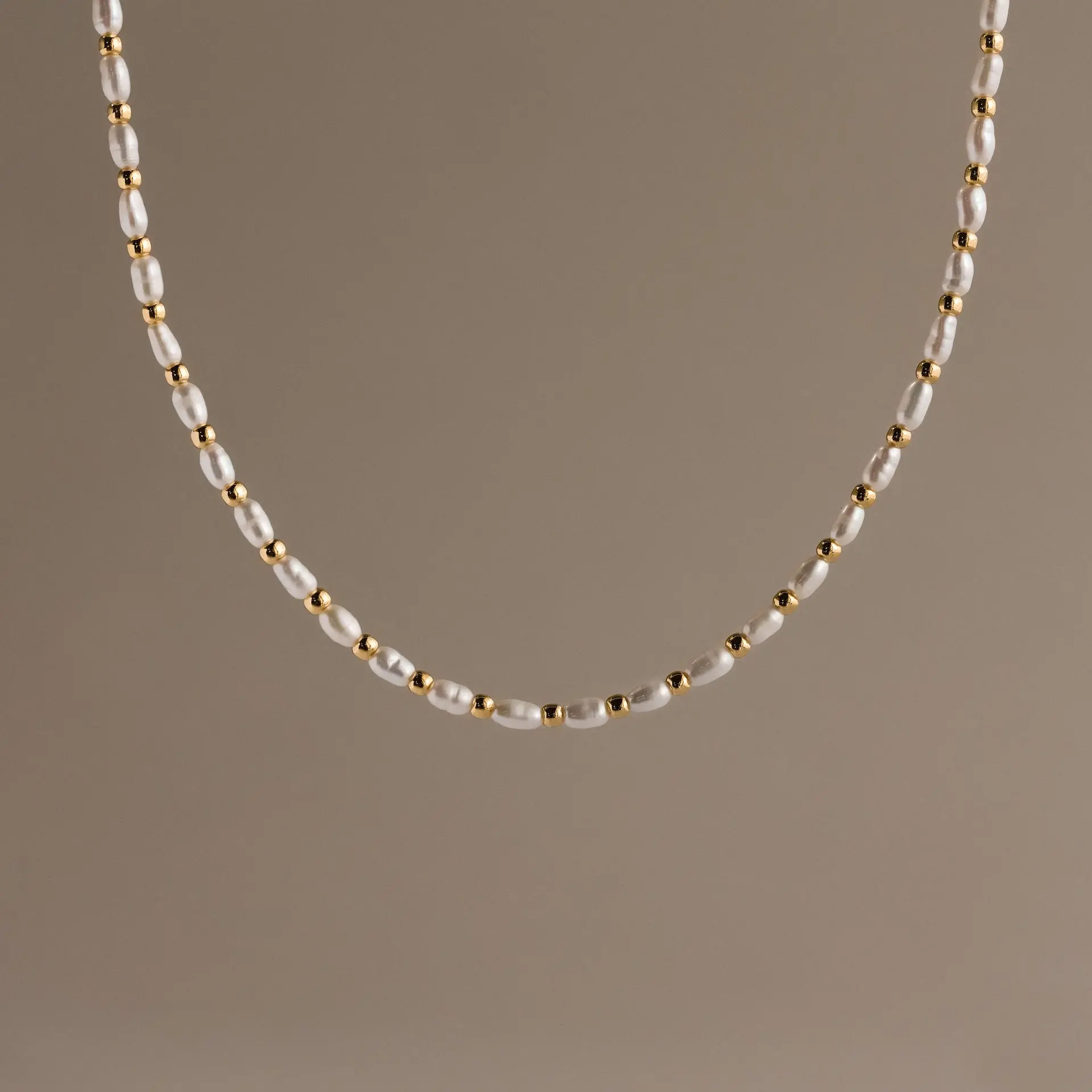 Beaded Pearl Necklace by Caitlyn Minimalist - Chunky Pearl Bead Layering Necklace in Gold & Silver - Summer Jewelry - Gift for Her