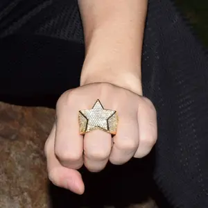 Hip Hop Star Zircon Ring |   Real Gold Plated |   Trendy Statement Accessory for Urban Fashionistas