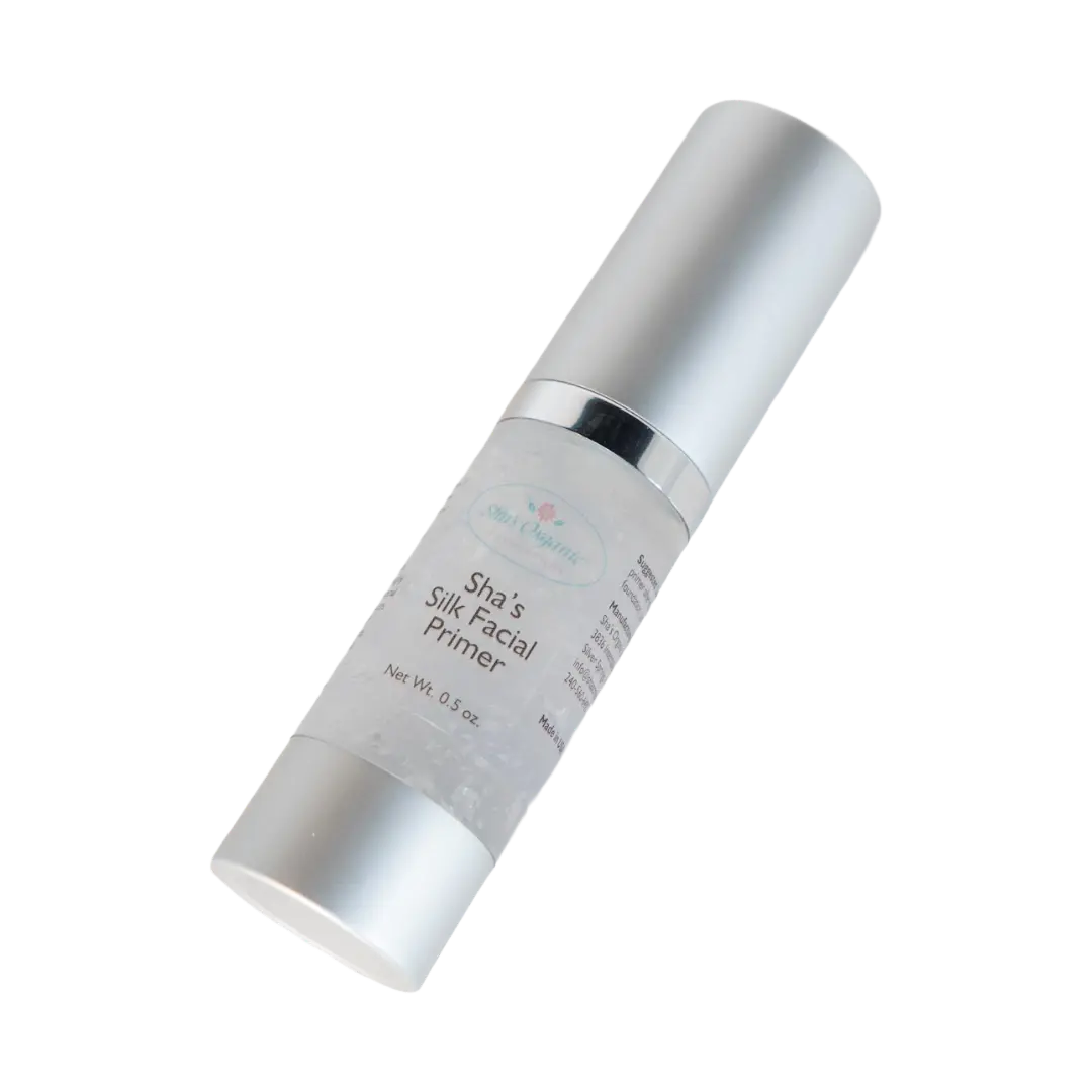 Sha's Organic Silk Facial & Eye Makeup Primer, Natural Organic Moisturizing Cosmetic Base - Smooth, Hydrating, Flawless Coverage for US Skincare Storage & Foundation Prep