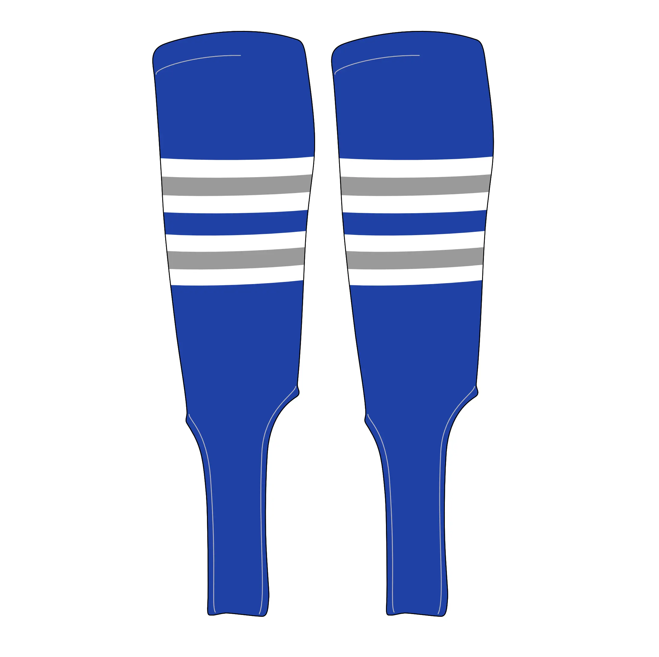 MK Socks Traditional Baseball Stirrups Pattern F-7 Royal, White, Silver
