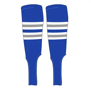 MK Socks Traditional Baseball Stirrups Pattern F-7 Royal, White, Silver