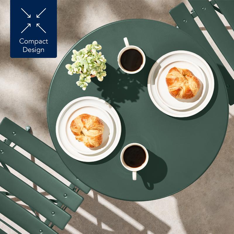 Best Choice Products 3-Piece Small Bistro Set, Folding Patio Furniture Set of 2 Chairs and Table