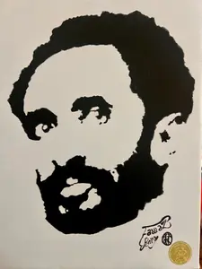 Ripkitty x Fawaz Arts - Haile Selassie B&W Silhouette Canvas Art (14"x11")