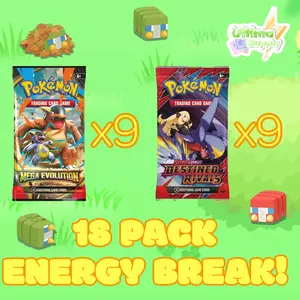 Pokemon Mega Evolution & Destined Rivals LIVE Energy Break - 18 Booster Packs