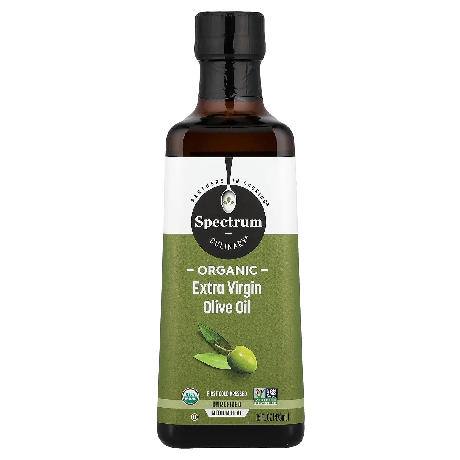 Spectrum Culinary Organic Extra Virgin Olive Oil, First Cold Pressed, 16 fl oz (473 ml)