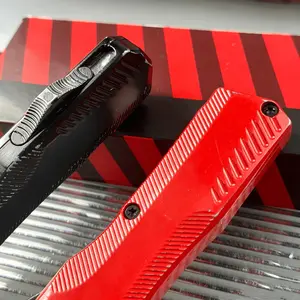 Model H9000 Folding Knife with Textured Aluminum Handle—featuring a non-slip grip, ideal for camping, outdoor excursions, and wilderness activities.