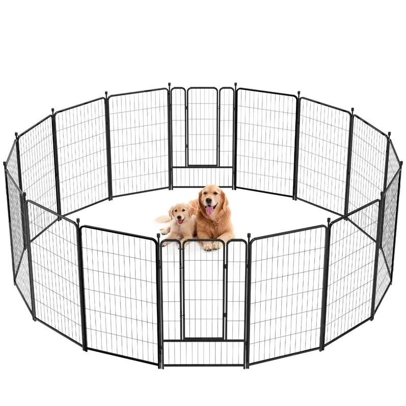 Anyask 24-50 inch 4-16 Panels Dog Playpen, Foldable Metal Exercise Puppy PlayPen, Patented corral para perros, Garden Fence for Yard Landscape Patio O