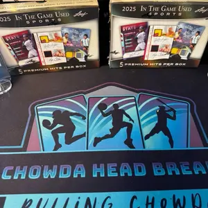 Leaf 2025 In The Game Used Sports Hobby Boxes break  Duck Duck 5 Premium Hits Per Box Collectible Trading Cards