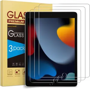 Screen Protector for iPad 9th 8th 7th Generation 10.2 Inch (2021/2020/2019 Model), Tempered Glass for
