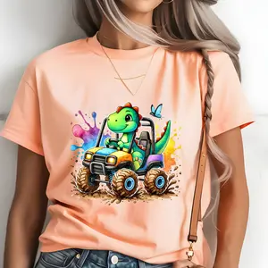 Mudding Dinosaur On Four Wheeler  Direct To Film , DTF Print, Ready To Press Print For t-shirts