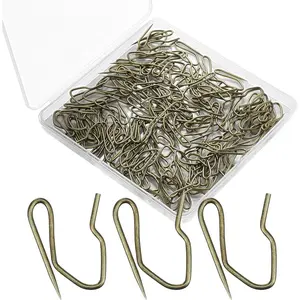 120 Pack Drapery Hooks Pins for Curtains, Metal Pinch Pleat Hooks with Clear Box 1.2 Inch for Window Door and Shower Curtain(Antique Brass)