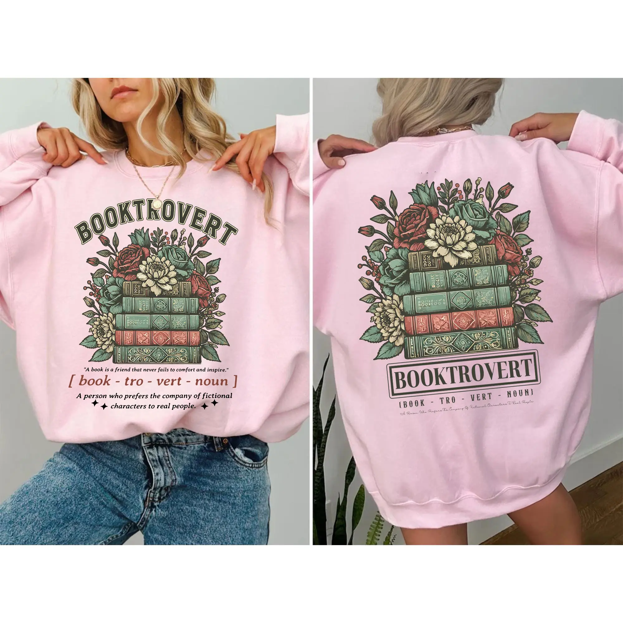 Wildflower Booktrovert T-Shirt, Gift For Librarian, Book Club Sweatshirt, Bookish Introvert Hoodie, Book Lover Tee