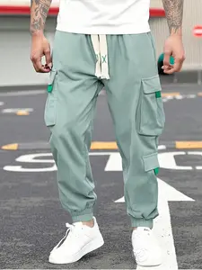 Men's Large Size Corduroy Casual Slant Pocket Casual Straight Leg Pants, Loose Fit Warm Comfortable Winter Travel Trousers for Big Guys