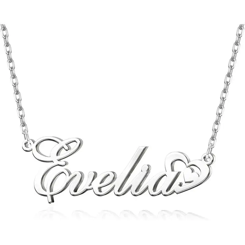 Heart Name Necklace 4-Silver