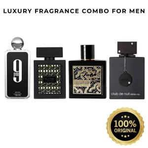 (Combo) Afnan 9 PM for Men, Lattafa Qaed Al Fursan, Armaf Club de Nuit Intense Men & Lattafa Rave Now Eau de Parfum Spray 3.4-3.6 Oz | Floral, Amber, Vanilla, Bergamot, Musk, Oud, Spicy, Woody Unisex Fragrance Black Men's
