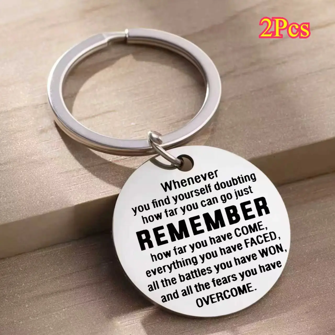 2Pcs Stay Strong Recovery Keychains - Classic, EDC, Gender-Neutral, Mini Metal, Coin-Shaped Sympathy Gift for Sobriety Survivors, Classic Keychains, Edc Keychains