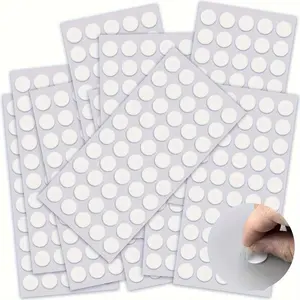 200pcs Double-sided Adhesive Tape Dots Clear 10mm/0.5” Round Stickers Acrylic No Trace Transparent Adhesive Detachable Putty Tape Glue Tape For Hanging On The Wall For Decoration