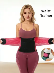 1 Count Waist Trainer Belt, Striped Neoprene Rubber Waist Trainer, Sports Waist Support And Protection Belt, Adjustable Breathable Design Waist Cincher, Sport Girdle, Suitable For Gym, Weightlifting, Squats, Waist Trimmer Cincher, Sporty Waist Slimmer