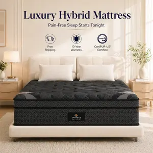 FANSACE Hybrid Mattress in a Box, 12/14/16 in Queen/King/California King Sizes, Gel Memory Foam & Pocket Spring, Medium Firm with Edge Support, Compressed, Ideal Mother's Day Gift, Queen Size Mattress, King Size Mattresses