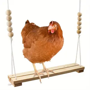 1pc Chicken Swing Toy, Chicken Coop Wooden Perch Station, Large Durable Perch Ladder Poultry Rooster Hen Pet Parrot Entertainment Toy