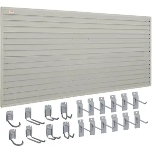 Spring new arrivals Slatwall Panels with Hooks, 32 sqft PVC Slat Wall Panels 8ft x 4ft Garage Wall Panels 96" x 48" Heavy Duty Organization Panels for Retail Store, Garage Wall, and Craft Storage, 8 Pcs