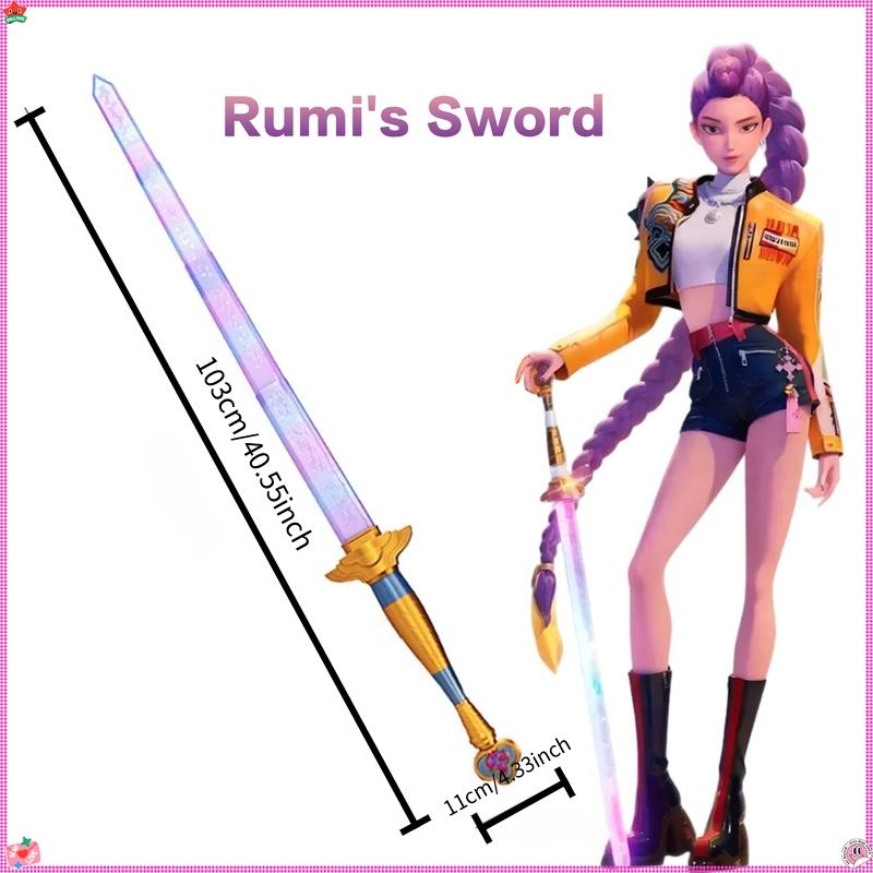 Demon Hunter Hight Quality Cosplay Anime Rumi Sword With Symbol Outfits Prop Scalable Purple Long Sword Accessories Roleplay Prop Gift