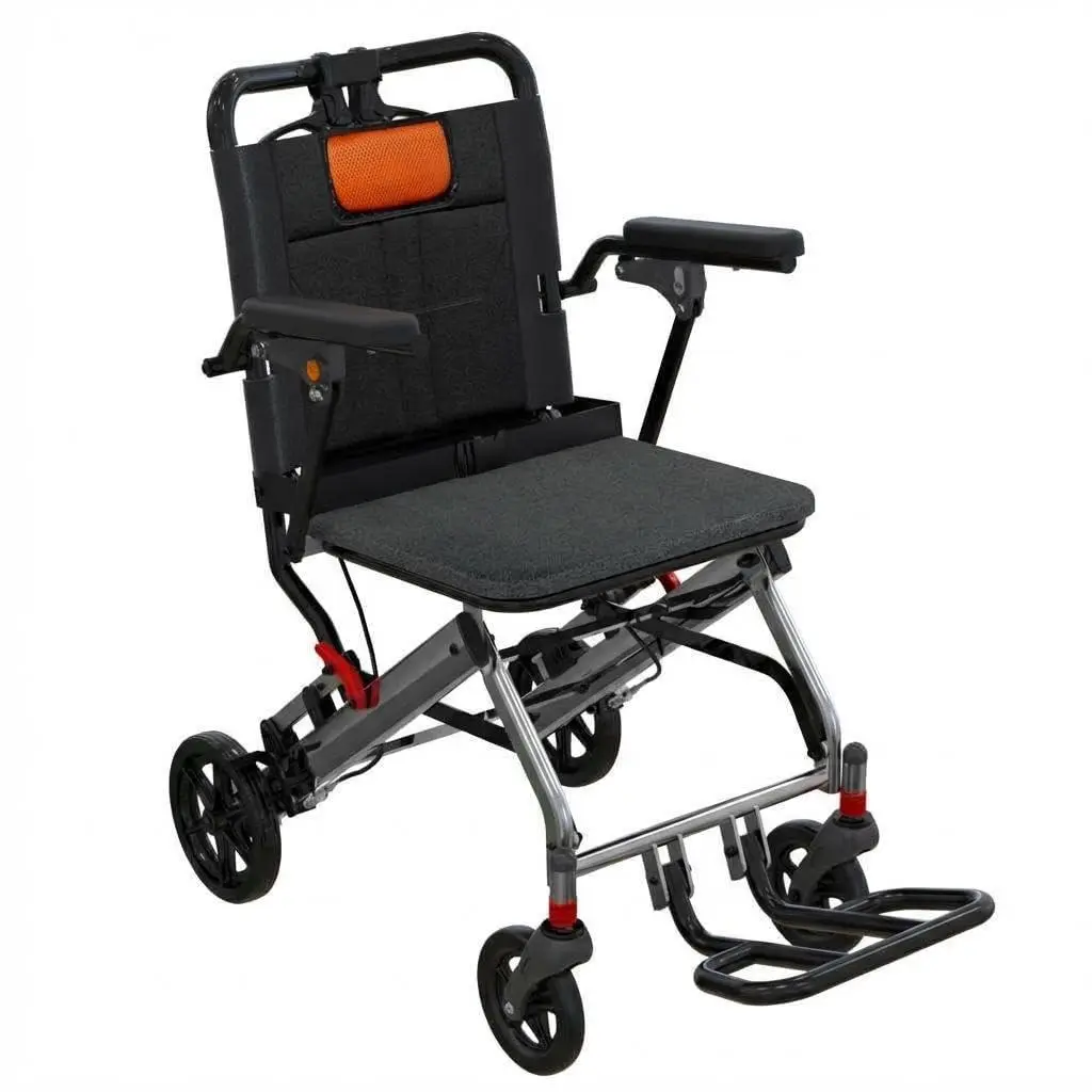 GAOMON 16" Wide Aluminum Frame Foldable Lightweight Wheelchair for Adults - Flip Armrests, Locking Brakes, Portable Transport Wheelchair for Senior Travel