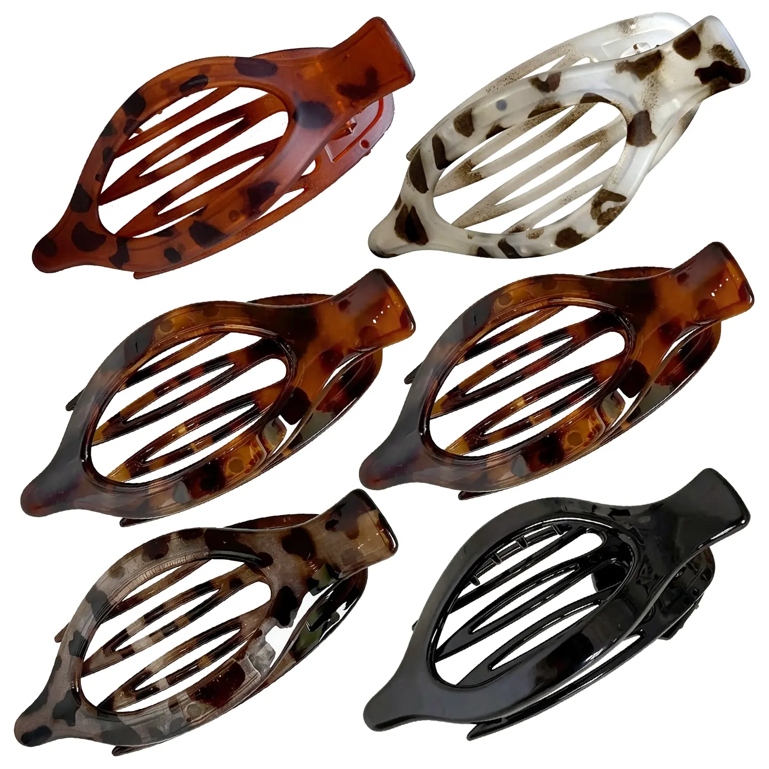 6Pcs French Flat Comb-Shaped Mix-And-Match Hair Clips, Strong Hold, No Slip, No Headache For All Hair Types, TikTok Viral, Comb-Shaped Hair Clips