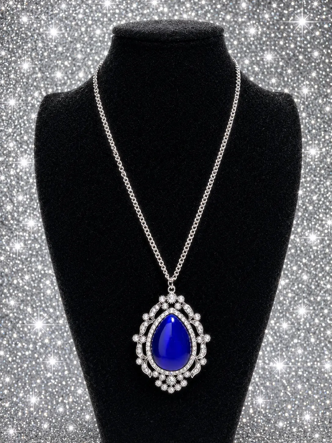 Custom Necklace - Frozen Gardens - Blue