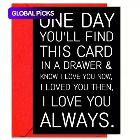 "One Day You'll Find Out" Lettering Greeting Card with Envelope, Inspirational Greeting Cards, Positive Message Card, 1 Creative Custom Message Card with Sweet Love Words, Gift Card for Any Recipient #GLOBAL PICKS