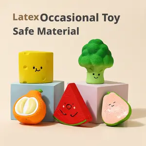 Natural Latex Dog Toys Fruit Vegetable Shape, Durable Squeaky Interactive Pet Chew Toy[Buy 1 Get 1 Free |   Random Style]