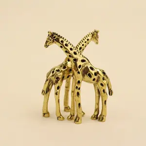 Solid Brass Giraffe Figurine – Elegant Mini Home Decor