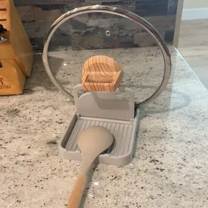 Kitchen Utensil Holder, 1 Count Multifunctional Spoon Rest, Foldable Pot Lid Holder, Cooking Utensil Holder, Kitchen Accessories, Household Kitchen Products, Kitchenware