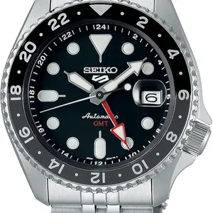 Seiko 5 Sports Stainless Steel 42.5 MM GMT Automatic Blue Dial Watch SSK001K1