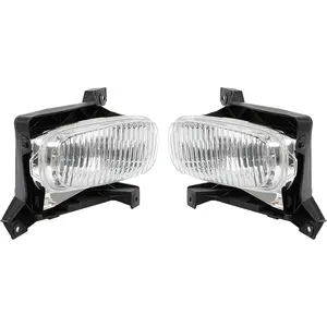 Fog Light Lamp Compatible with 2000-2006 Toyota Tundra Clear Lens w/Bulbs Pair Driver Side & Passenger Side Replacement for 812100C010 812200C010 TO2593102 TO2592102